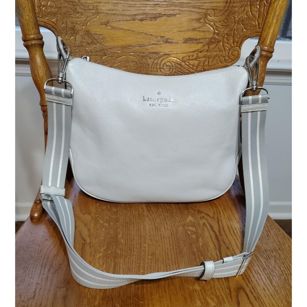 Kate Spade Bag White Pebbled Leather Crossbody Shoulder Purse Handbag Eggshell 1